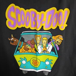 Scooby Doo Graphic T-Shirt XL Black Retro Logo Cartoon Tee Delta Pro Weight